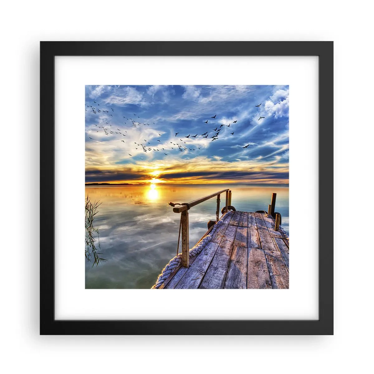 Poster in einem schwarzem Rahmen - Der Wind geht zur Ruhe - 30x30 cm