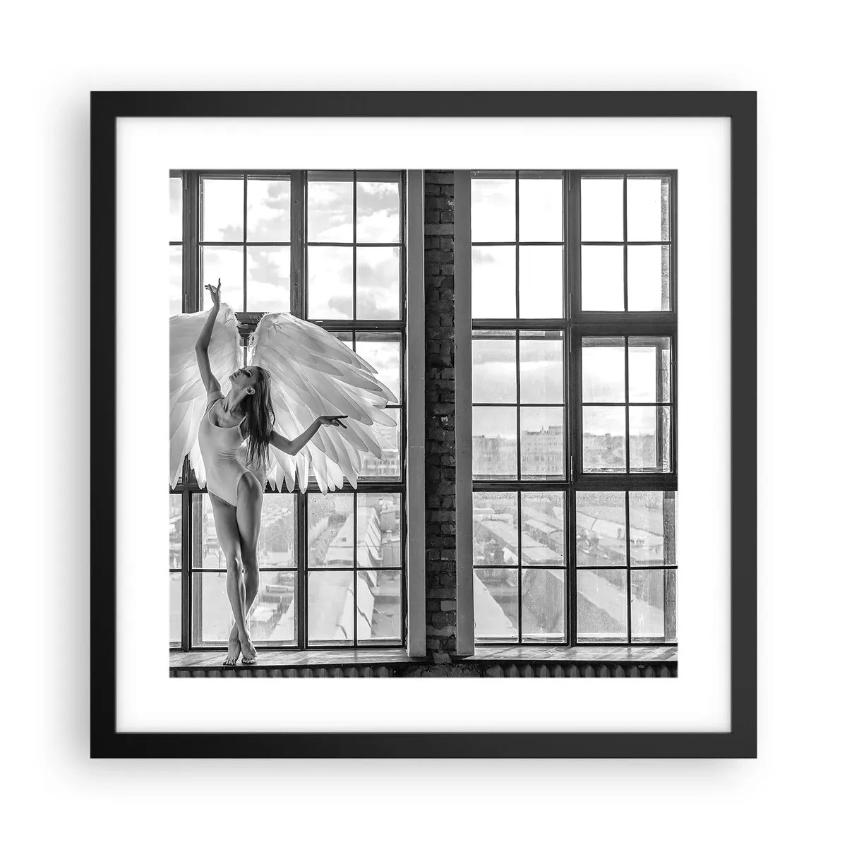 Poster in einem schwarzem Rahmen - Stadt der Engel? - 40x40 cm