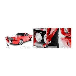 Fototapeten Muster Premium Sand - Ein Mustang so schnell wie der Wind - Automobil, Oldtimer, Mustang-Auto 1967 - 100x30 cm