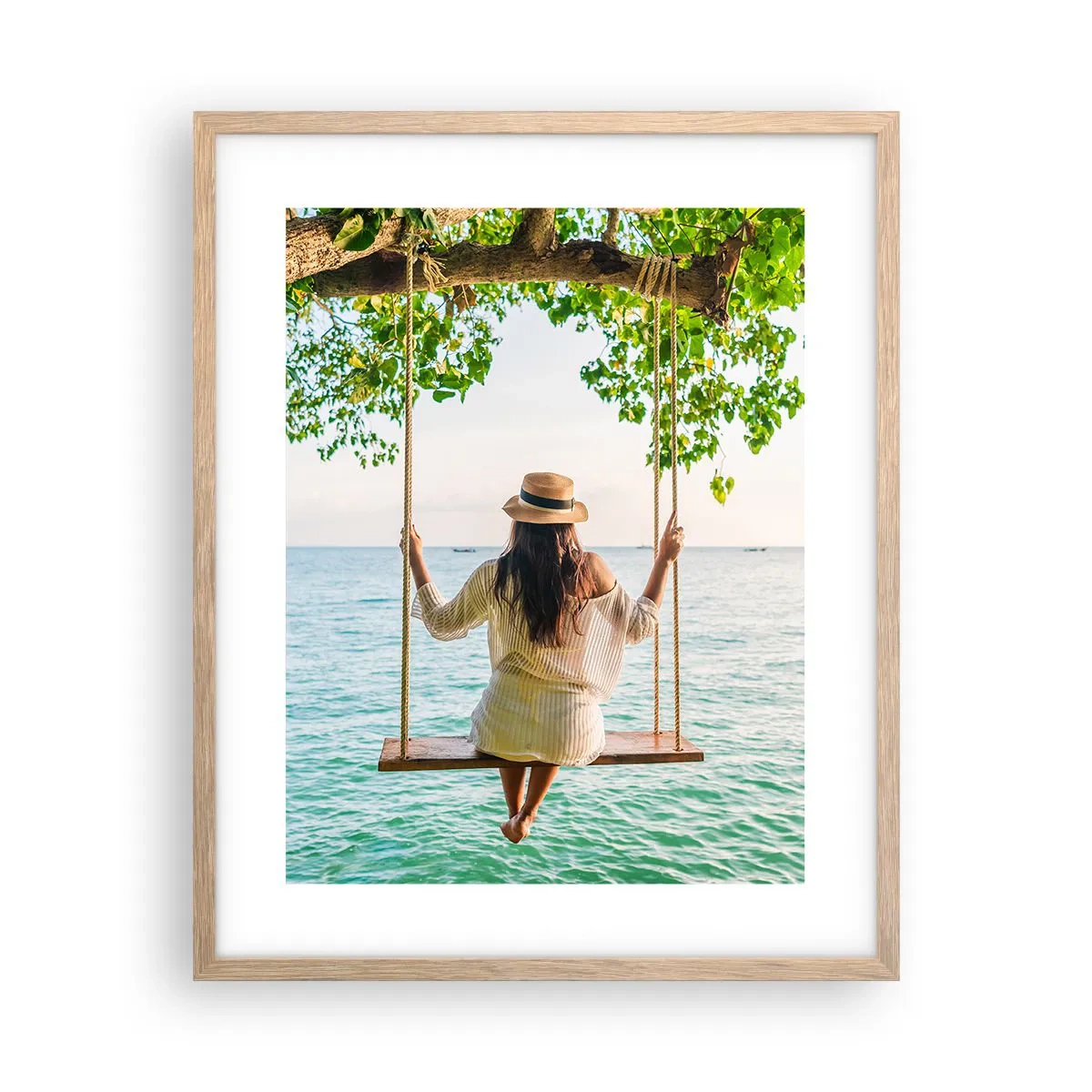 Poster in einem Rahmen aus heller Eiche - Das Leben ist wunderschön - 40x50 cm