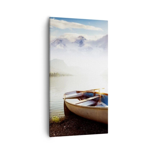 Bild auf Leinwand - Leinwandbild - Am tollen und klaren Wasser - 55x100 cm