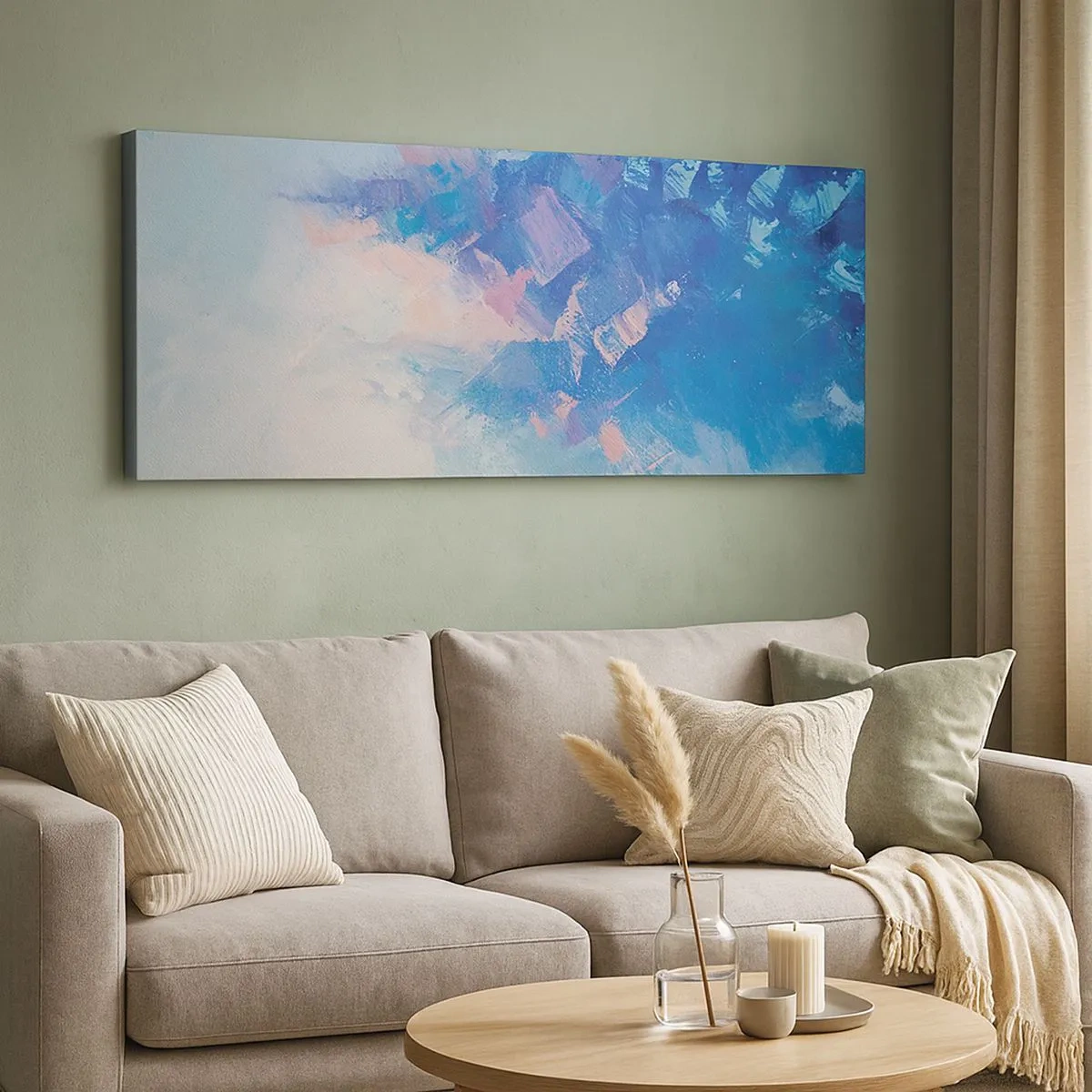 Bild auf Leinwand - Leinwandbild - Winter-Abstraktion - 100x40 cm