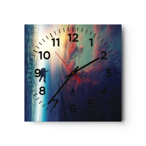 Wanduhr - Glasuhr - Sich dem Universum stellen - 30x30 cm