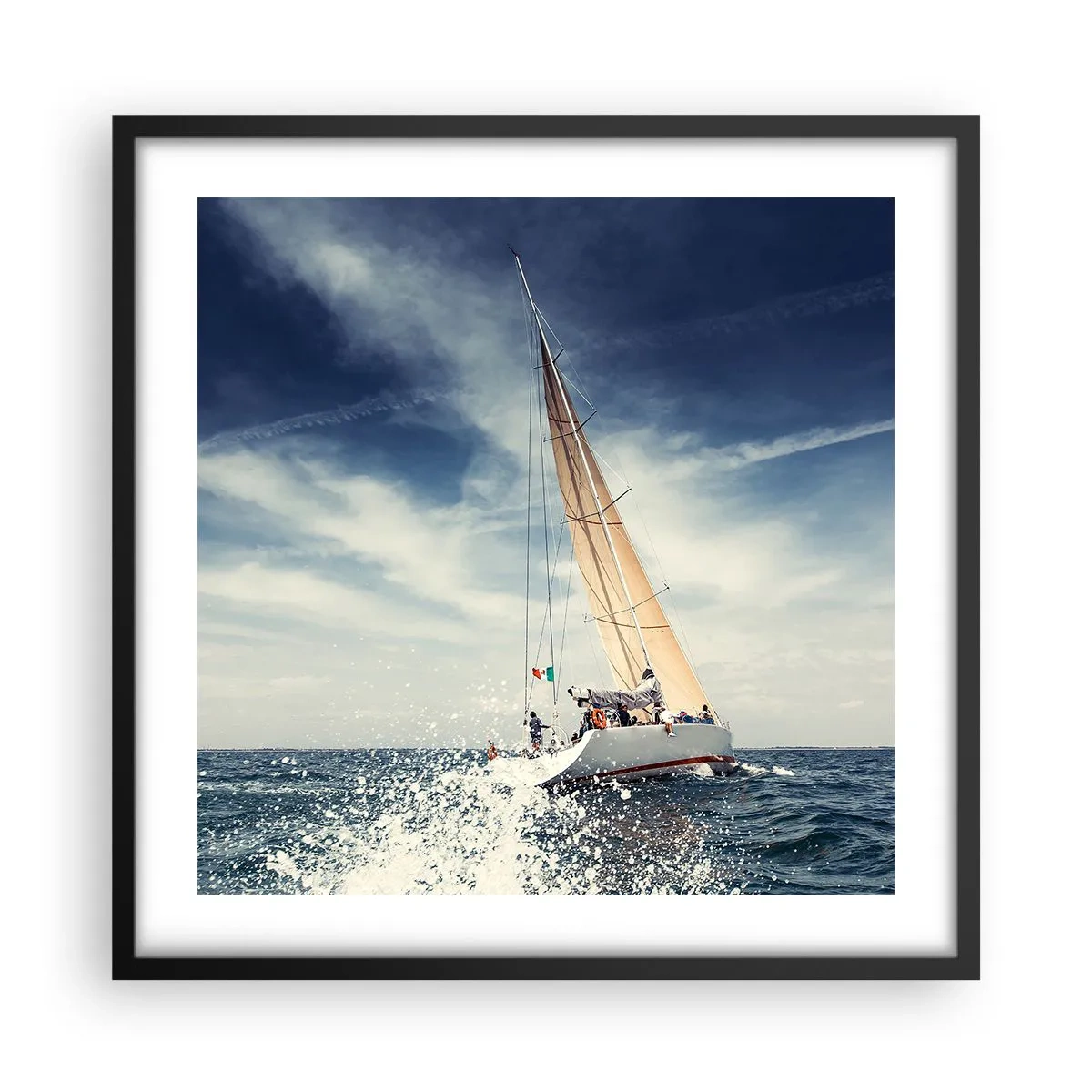 Poster in einem schwarzem Rahmen - Sie werden uns nicht einholen! - 50x50 cm