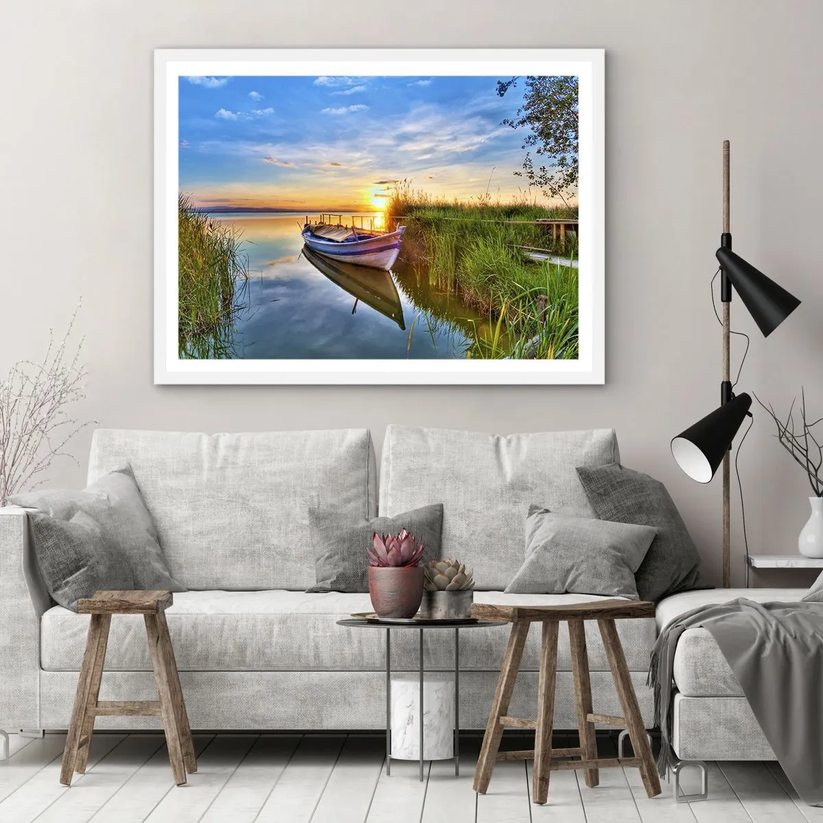 Poster in einem weißen Rahmen - Bucht erfüllter Träume - 100x70 cm