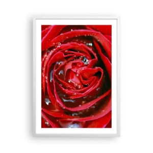 Poster in einem weißen Rahmen - In den Tautropfen - 50x70 cm