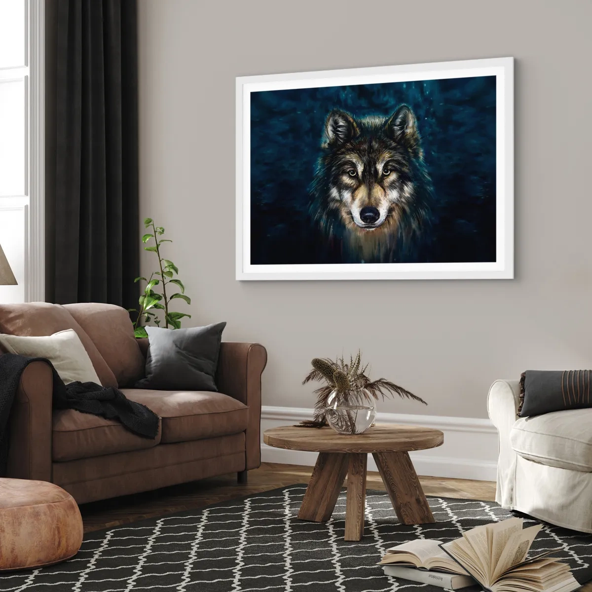 Poster in einem weißen Rahmen - Alpha? Und Omega - 100x70 cm