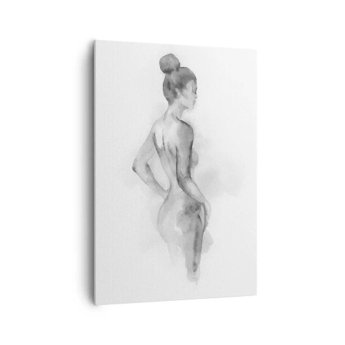 Bild auf Leinwand - Leinwandbild - Aquarellskizze einer weiblichen Silhouette - 70x100cm - Schön wie ein Gemälde - Moderne Wanddekoration für Wohnzimmer und Schlafzimmer ARTTOR