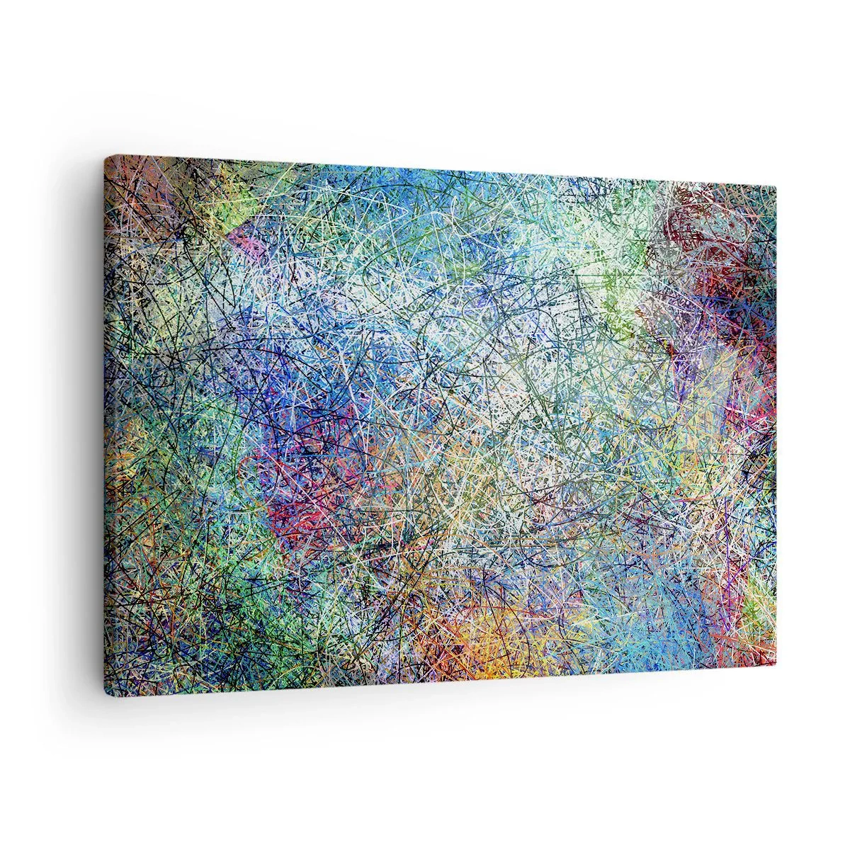 Bild auf Leinwand - Leinwandbild - Abstrakte Komposition mit mehrfarbigen Linien und Texturen - 70x50cm - Es ist nicht so einfach - Moderne Wanddekoration für Wohnzimmer und Schlafzimmer ARTTOR