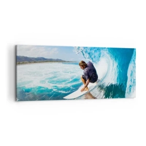 Bild auf Leinwand - Leinwandbild - Tanzen mit den Wellen - 100x40 cm