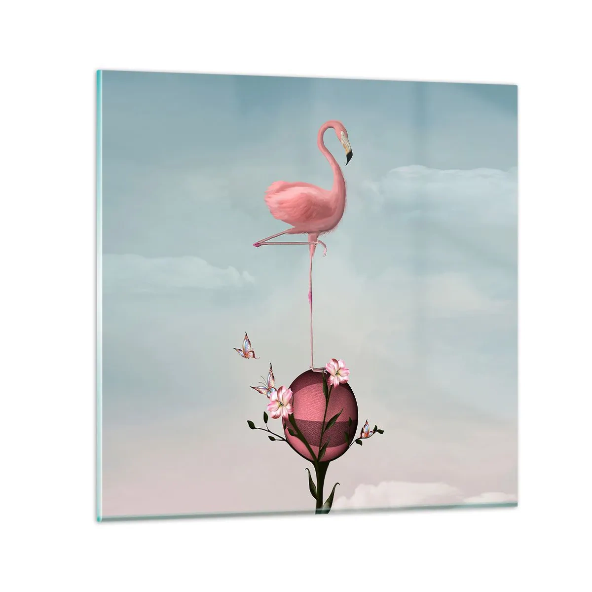 Glasbild - Bild auf glas - Basketball-Allegorie - 40x40 cm