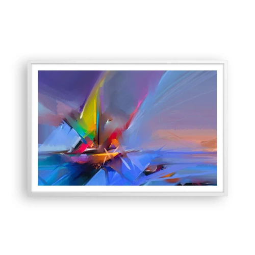 Poster in einem weißen Rahmen - Propeller wie ein Vogel - 91x61 cm