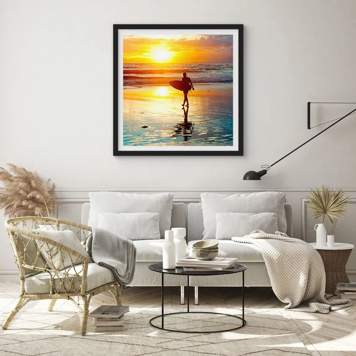 Poster in einem schwarzem Rahmen - Die Rückkehr des Kriegers - 50x50 cm