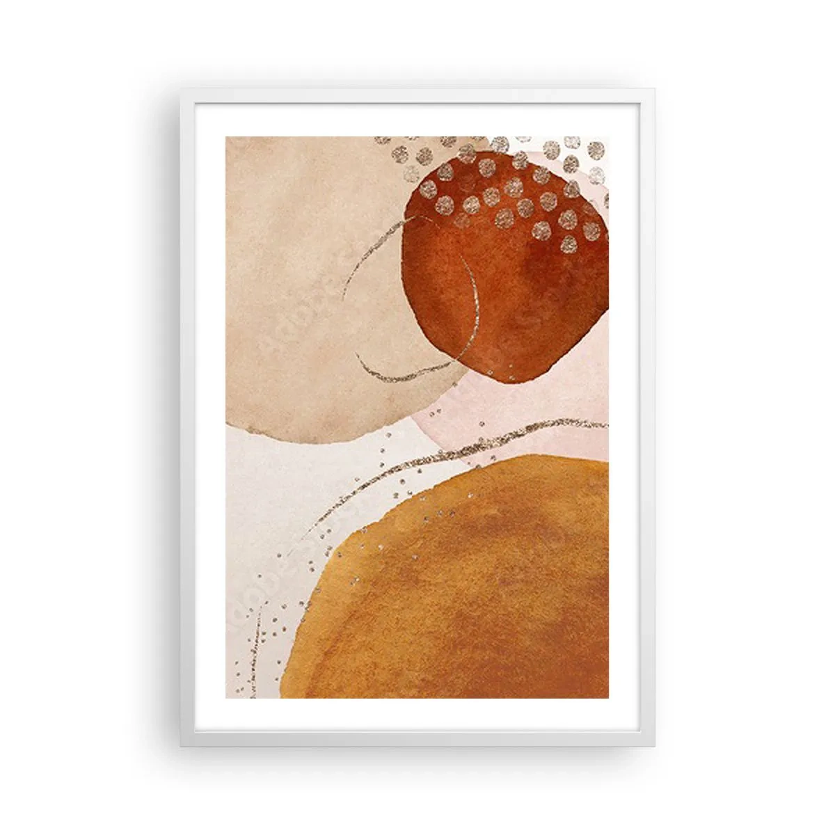 Poster in einem weißen Rahmen - Rundheit und Bewegung - 50x70 cm