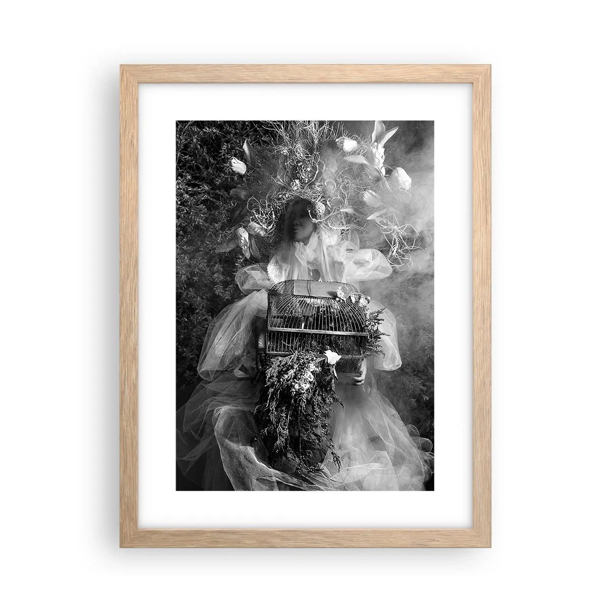 Poster in einem Rahmen aus heller Eiche - Mutter selbst - Natur - 30x40 cm