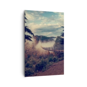 Bild auf Leinwand - Leinwandbild - Über dem Herbstwald - 80x120 cm