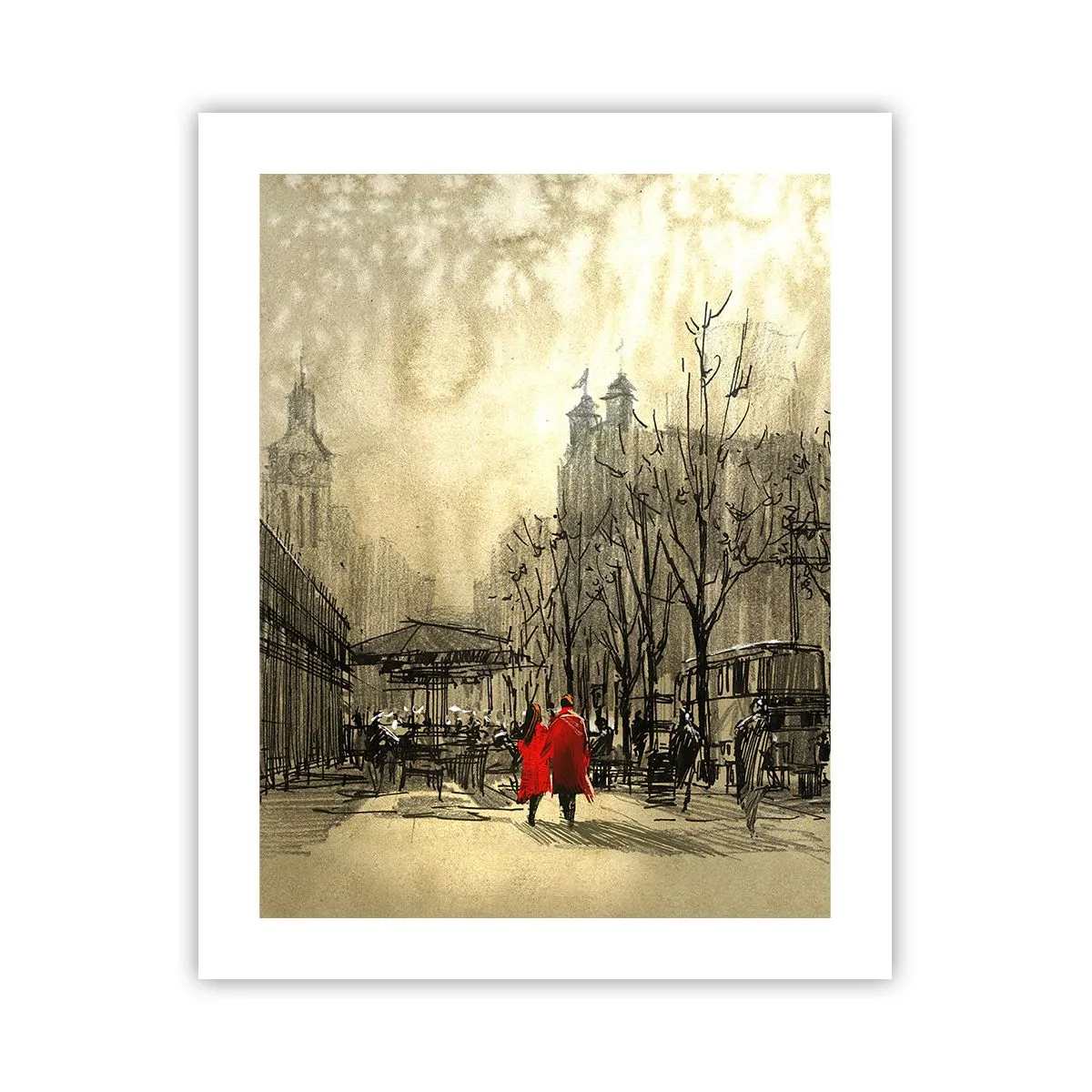 Poster - Ein Date im Londoner Nebel - 40x50 cm