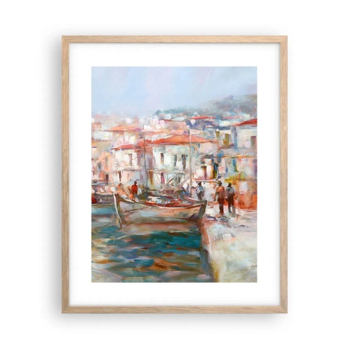 Poster in einem Rahmen aus heller Eiche - Pastell-Sommerferien - 40x50 cm