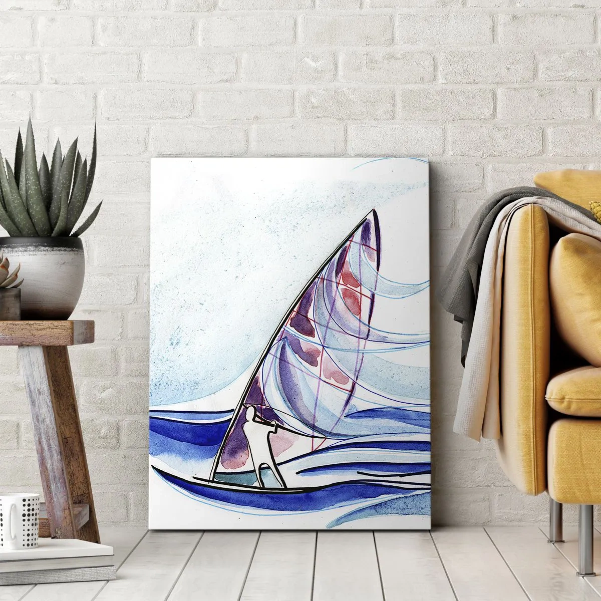 Bild auf Leinwand - Leinwandbild - Mit dem Wind im Rhythmus der Wellen - 55x100 cm