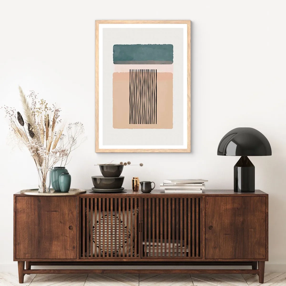 Poster in einem Rahmen aus heller Eiche - Alles ist in Ordnung - 40x50 cm