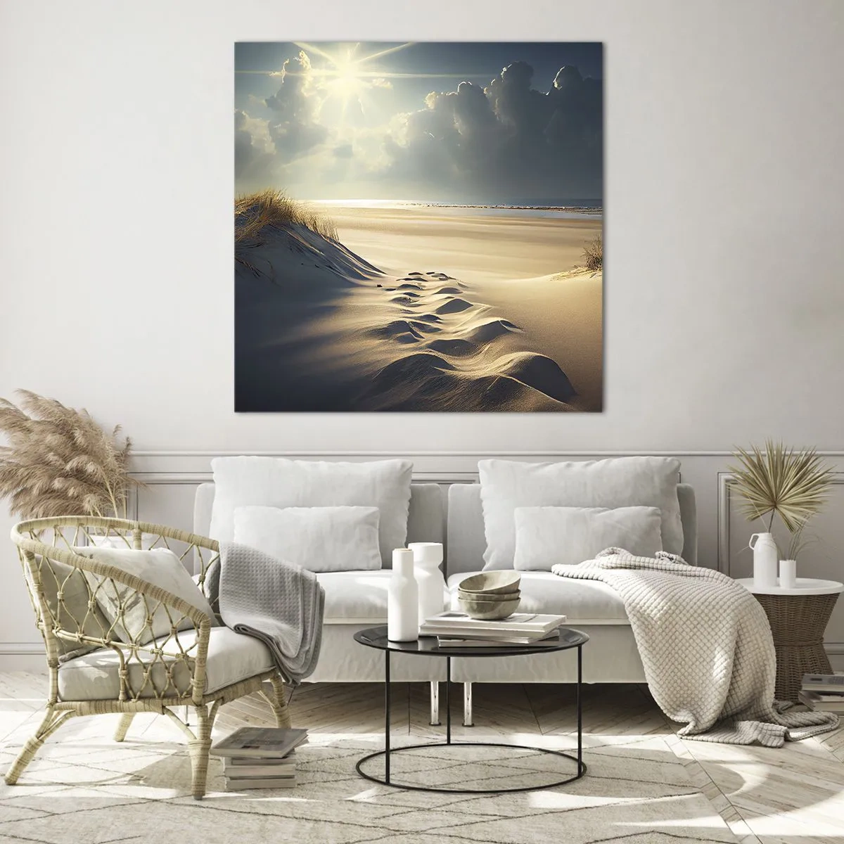 Glasbild - Bild auf glas - Beruhigende Landschaft - 70x70 cm