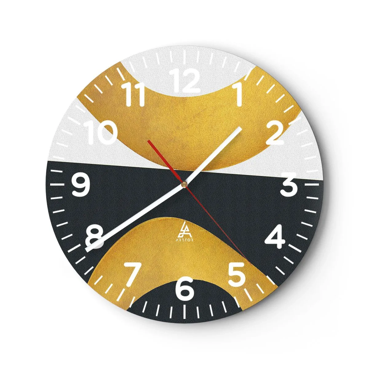 Wanduhr - Glasuhr - Erstens: Gold - 30x30 cm