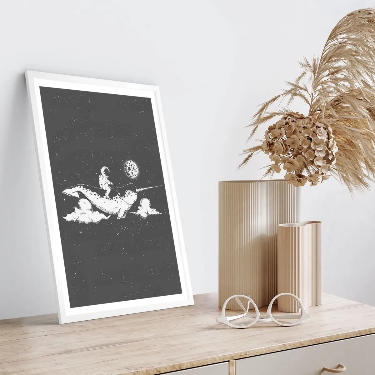 Poster in einem weißen Rahmen - Weltraumreiter - 50x70 cm