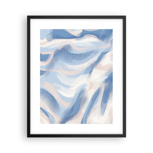 Poster in einem schwarzem Rahmen - Blaue Wellen - 40x50 cm