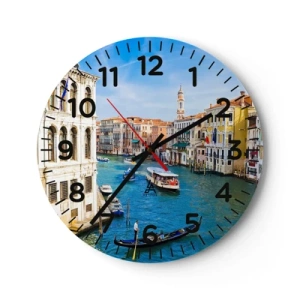 Wanduhr - Glasuhr - Der einzigartige Verkehr der Welt - 30x30 cm