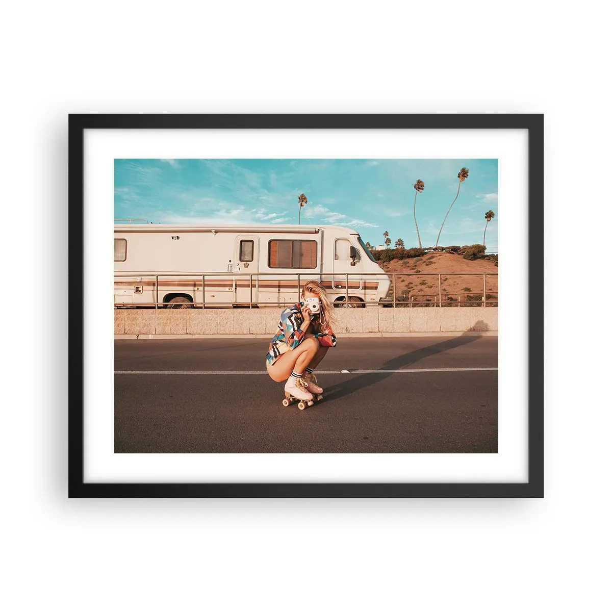 Poster in einem schwarzem Rahmen - Lächel bitte! - 50x40 cm