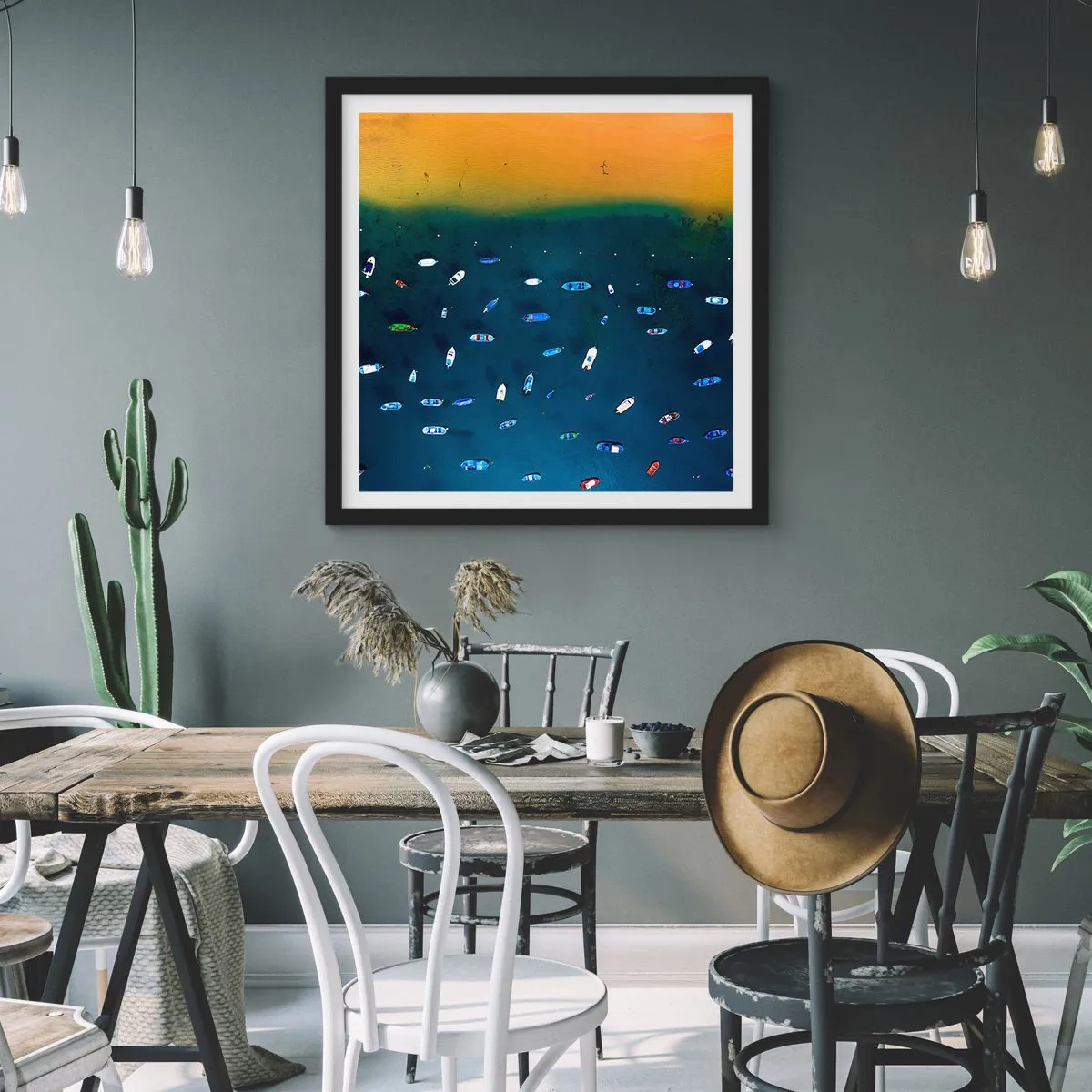 Poster in einem schwarzem Rahmen - Feiertagsspiel - 50x50 cm