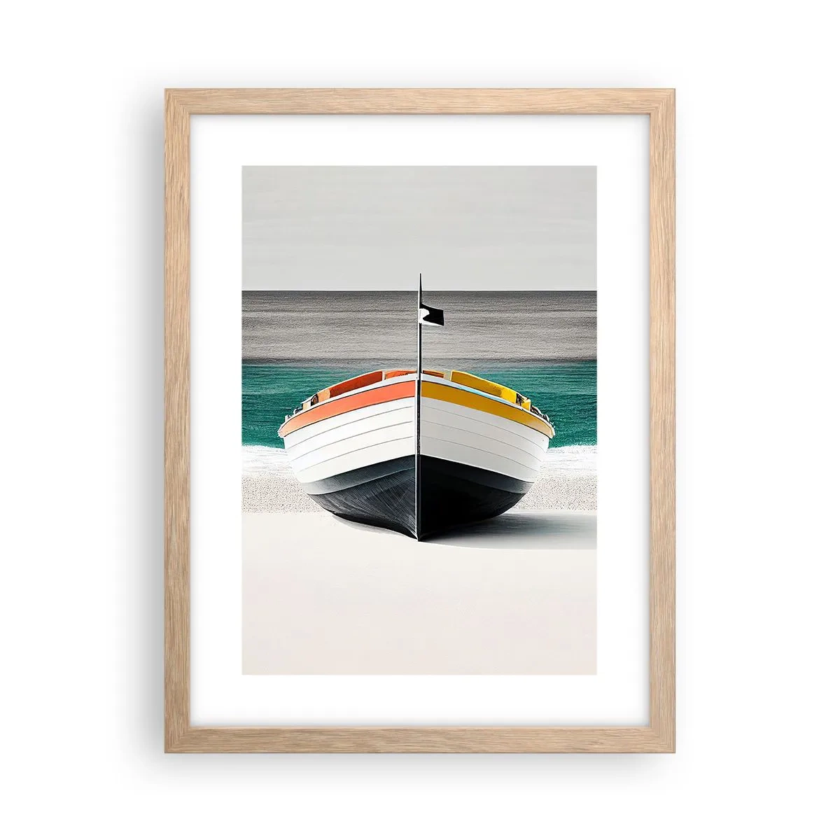 Poster in einem Rahmen aus heller Eiche - An seinem Platz - 30x40 cm