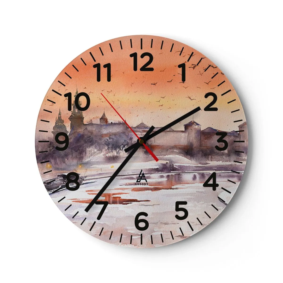 Wanduhr - Glasuhr - Königlicher Sonnenuntergang - 30x30 cm