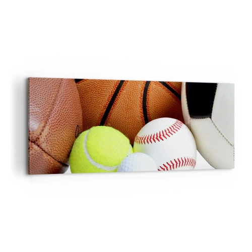 Bild auf Leinwand - Leinwandbild - Fußball verbindet uns! - 100x40 cm
