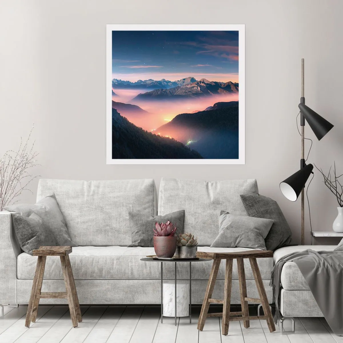 Poster - Licht in den Tälern - 50x50 cm