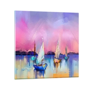 Glasbild - Bild auf glas - Richtung: breites Wasser - 50x50 cm