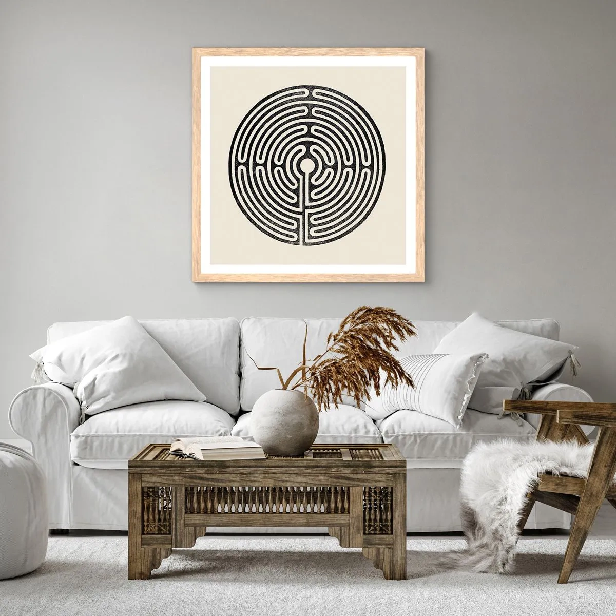 Poster in einem Rahmen aus heller Eiche - Geheimnisvolle Ordnung - 60x60 cm