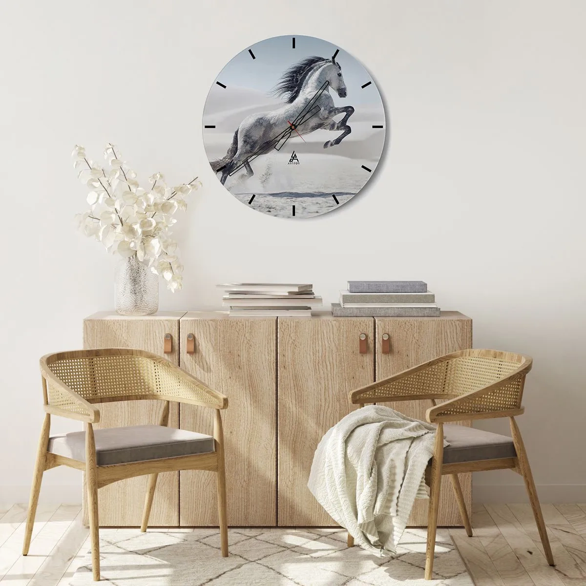 Wanduhr - Glasuhr - Arabischer Prinz - 40x40 cm