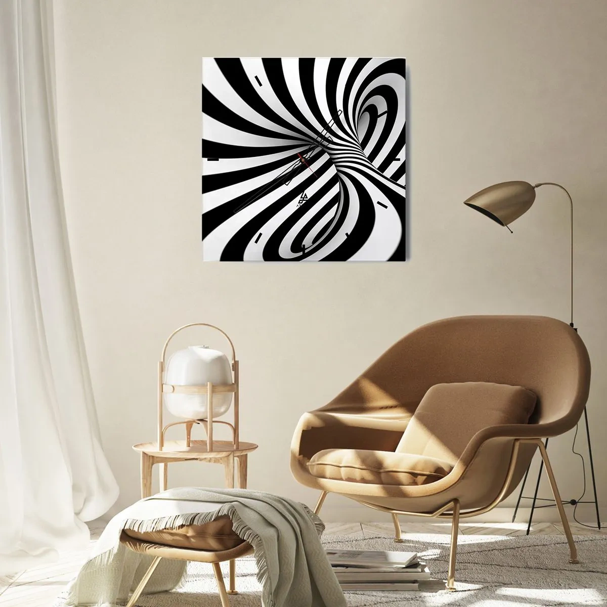 Wanduhr - Glasuhr - Komposition: Tanzraum - 30x30 cm