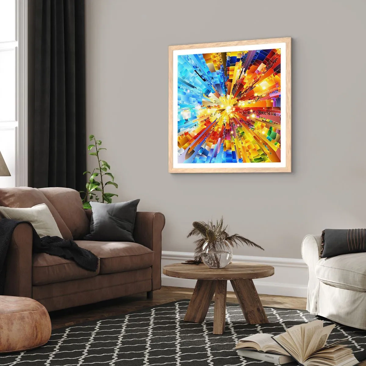 Poster in einem Rahmen aus heller Eiche - In Medienauflösung - 40x40 cm