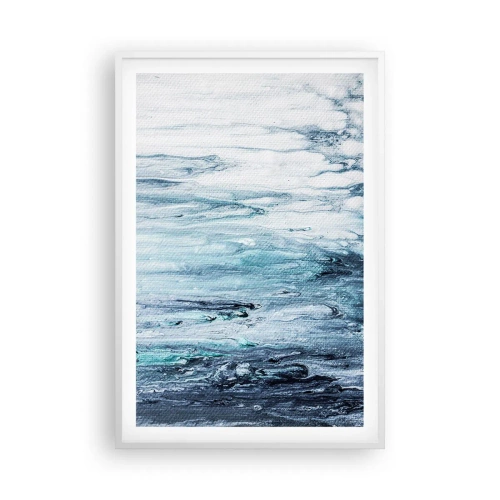 Poster in einem weißen Rahmen - Blaue Eiszapfen - 61x91 cm