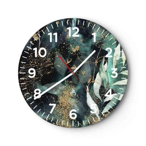 Wanduhr - Glasuhr - Zaubergarten - 40x40 cm