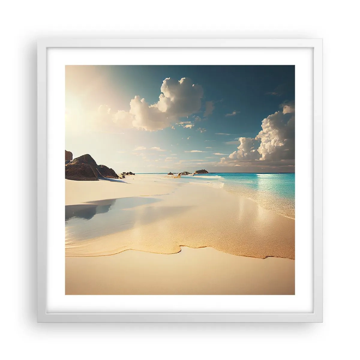 Poster in einem weißen Rahmen - Erträumter Tag - 50x50 cm