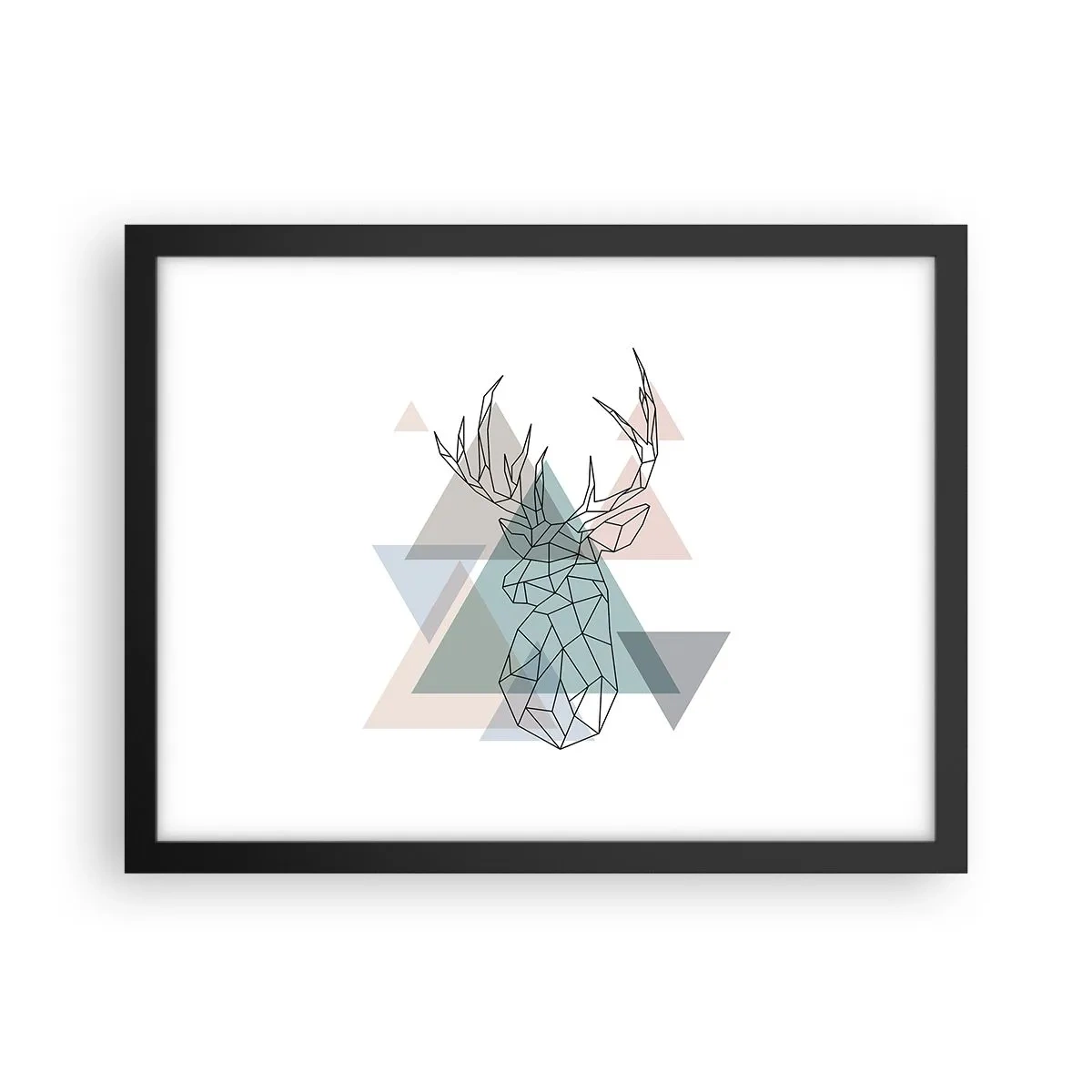 Poster in einem schwarzem Rahmen - In einem geometrischen Wald - 40x30 cm