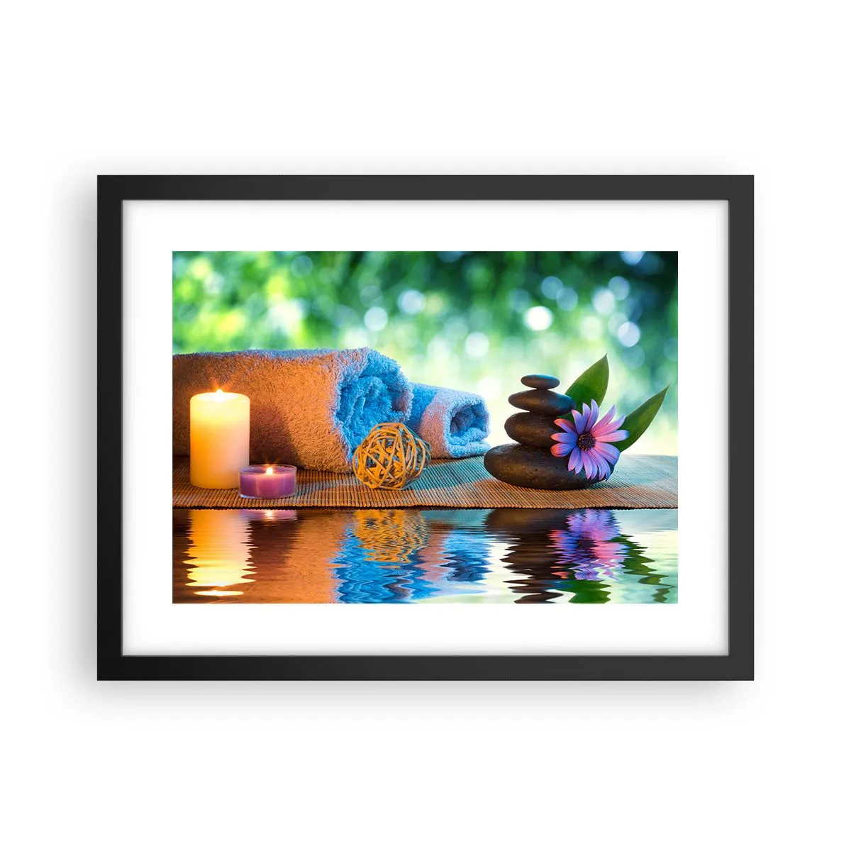 Poster in einem schwarzem Rahmen - Zeit für den Körper - 40x30 cm