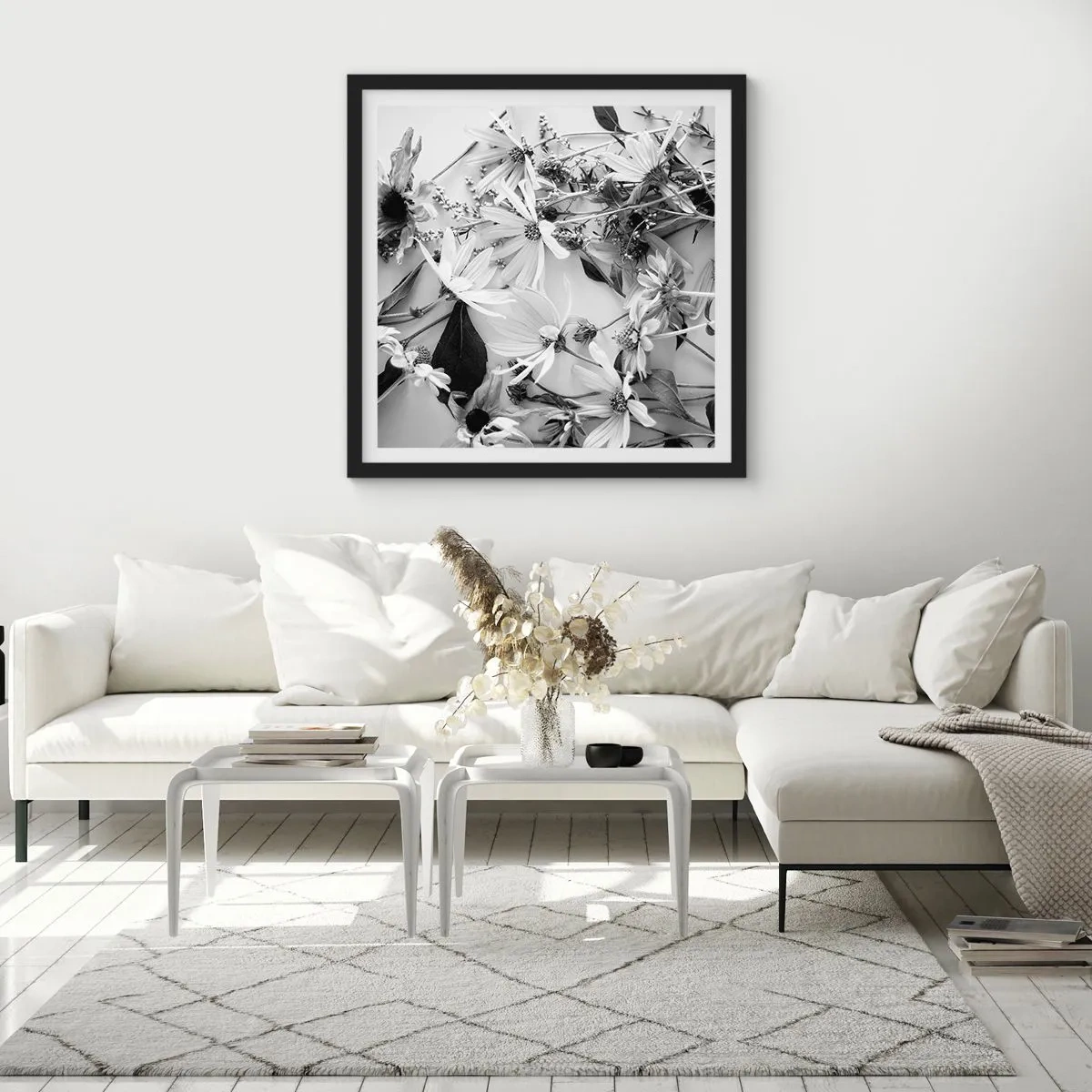 Poster in einem schwarzem Rahmen - Kein Blumenstrauß - 60x60 cm