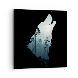 Bild auf Leinwand - Leinwandbild - Die Stimme der Waldnacht - 70x70 cm