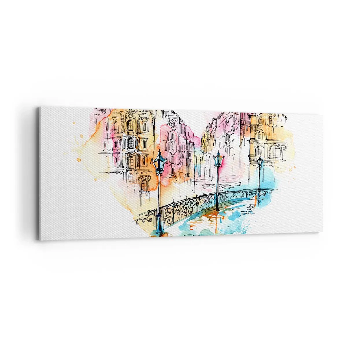 Bild auf Leinwand - Leinwandbild - Das Herz der Stadt - 100x40 cm