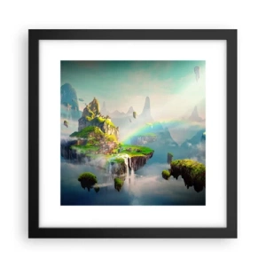 Poster in einem schwarzem Rahmen - Mitten am Himmel - glückliche Inseln - 30x30 cm