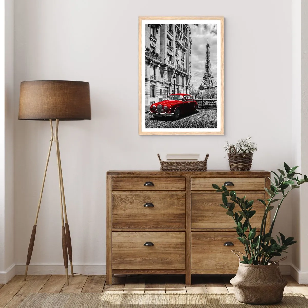 Poster in einem Rahmen aus heller Eiche - Raubtier in der Stadt - 50x70 cm